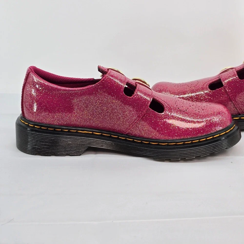 Dr. Martens 8065 J Pink Glitter Mary Jane Shoes Kids Size 3 US 34 EU New
